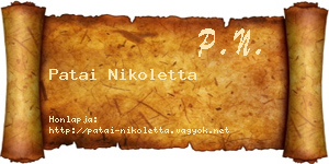 Patai Nikoletta névjegykártya