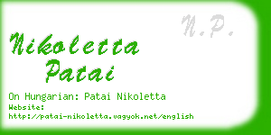 nikoletta patai business card